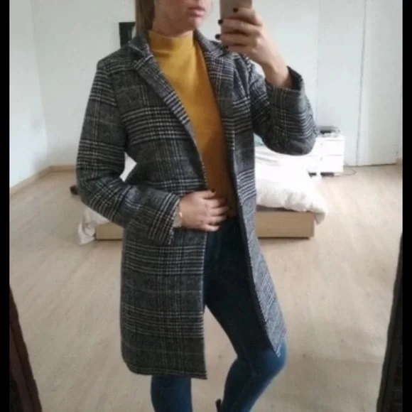 Single button plaid coat - Picture 7 of 8